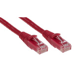 RS PRO Cat6 Male RJ45 to Male RJ45 Ethernet Cable, U/UTP, Red PVC Sheath, 1m