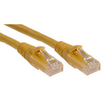 RS PRO Cat6 Male RJ45 to Male RJ45 Ethernet Cable, U/UTP, Yellow PVC Sheath, 0.5m