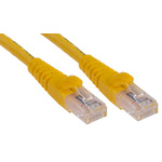 RS PRO Cat6 Male RJ45 to Male RJ45 Ethernet Cable, U/UTP, Yellow PVC Sheath, 1m