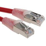 RS PRO Cat5e Male RJ45 to Male RJ45 Ethernet Cable, F/UTP, Red PVC Sheath, 1m