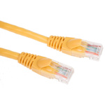 RS PRO Cat5e Male RJ45 to Male RJ45 Ethernet Cable, U/UTP, Yellow PVC Sheath, 5m