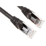 RS PRO Cat6 Male RJ45 to Male RJ45 Ethernet Cable, U/UTP, Black LSZH Sheath, 0.5m