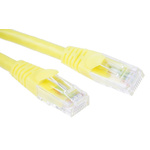 RS PRO Cat6 Male RJ45 to Male RJ45 Ethernet Cable, U/UTP, Yellow LSZH Sheath, 1m