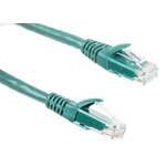 RS PRO Cat6 Male RJ45 to Male RJ45 Ethernet Cable, U/UTP, Green PVC Sheath, 1m