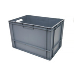 RS PRO 76L Grey PP Large Euro Containers, 400mm x 400mm x 600mm