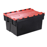 RS PRO 77L Red PP Attached Lid Container, 600mm x 400mm x 400mm