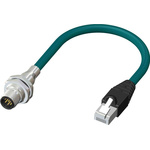 RS PRO Cat6 Straight Male M12 to Male RJ45 Ethernet Cable, 500mm