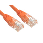RS PRO Cat5e Male RJ45 to Male RJ45 Ethernet Cable, U/UTP, Orange PVC Sheath, 2m
