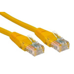 RS PRO Cat5e Male RJ45 to Male RJ45 Ethernet Cable, U/UTP, Yellow PVC Sheath, 15m