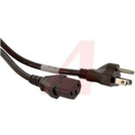 Power Cord, Detachable; 10 A; Plug; SJT; 3 m; 0.315 in. (Nom.); 1250 W; 125 V