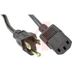 Power Cord, Detachable; 10 A; Plug; SJT; 2 m; 0.315 in. (Nom.); 1250 W; 125 V