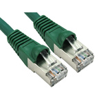 RS PRO Cat6a Straight Male RJ45 to Straight Male RJ45 Ethernet Cable, S/FTP, Green LSZH Sheath, 1m, Low Smoke Zero