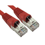 RS PRO Cat6a Straight Male RJ45 to Straight Male RJ45 Ethernet Cable, S/FTP, Red LSZH Sheath, 1m, Low Smoke Zero