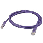 RS PRO Cat5e Straight Male RJ45 to Straight Male RJ45 Ethernet Cable, Purple PVC Sheath, 1m