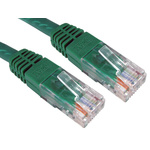 RS PRO Cat6 Straight Male RJ45 to Straight Male RJ45 Ethernet Cable, UTP, Green PVC Sheath, 15m