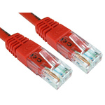RS PRO Cat6 Straight Male RJ45 to Straight Male RJ45 Ethernet Cable, UTP, Red PVC Sheath, 20m