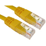 RS PRO Cat6 Straight Male RJ45 to Straight Male RJ45 Ethernet Cable, UTP, Yellow PVC Sheath, 20m