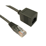 RS PRO Cat5e Straight Male RJ45 to Straight Female RJ45 Ethernet Cable, UTP, Grey PVC Sheath, 2m