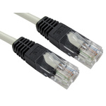 RS PRO Cat5e Straight Male RJ45 to Straight Male RJ45 Ethernet Cable, UTP, Grey PVC Sheath, 1m