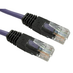 RS PRO Cat5e Straight Male RJ45 to Straight Male RJ45 Ethernet Cable, UTP, Purple PVC Sheath, 1m