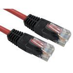 RS PRO Cat5e Straight Male RJ45 to Straight Male RJ45 Ethernet Cable, UTP, Red PVC Sheath, 10m