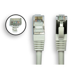 RS PRO Cat8 Straight Male RJ45 to Straight Male RJ45 Cat8 Cable, S/FTP, White LSZH Sheath, 5m, LSZH