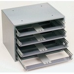 Durham 4 Cell Grey Steel Compartment Box, 381mm x 508mm x 400mm