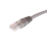 RS PRO Cat5e Male RJ45 to Male RJ45 Ethernet Cable, U/UTP, Grey PVC Sheath, 3m