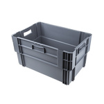 RS PRO 60L Grey PP Large Storage Box, 320mm x 400mm x 600mm