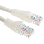 RS PRO Cat5e Male RJ45 to Male RJ45 Ethernet Cable, U/UTP, White PVC Sheath, 3m