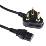 RS PRO 2m Power Cable, C13, IEC to South Africa 3P, South African Plug, 10 A, 250 V