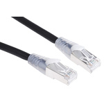 RS PRO Cat6a Male RJ45 to Male RJ45 Ethernet Cable, S/FTP, Black LSZH Sheath, 0.5m