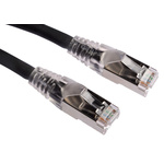 RS PRO Cat6a Male RJ45 to Male RJ45 Ethernet Cable, S/FTP, Black LSZH Sheath, 1m