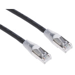 RS PRO Cat6a Male RJ45 to Male RJ45 Ethernet Cable, S/FTP, Black LSZH Sheath, 3m