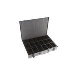 RS PRO 18 Cell Grey Steel Compartment Box, 53mm x 335mm x 250mm