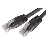 RS PRO Cat6 Male RJ45 to Male RJ45 Ethernet Cable, U/UTP, Black LSZH Sheath, 25m