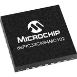 DSPIC33CK64MC102-I/M6 Microchip dsPIC33CK64MC10X, 16bit Digital Signal Processor 100MHz 64 kB Flash 28-Pin SSOP/UQFN
