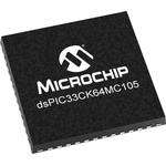 DSPIC33CK64MC105-I/M4 Microchip dsPIC33CK64MC10X, 16bit Digital Signal Processor 100MHz 64 kB Flash 48-Pin UQFN/TQFP