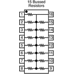 Bourns, 4100R 470Ω ±2% Bussed Resistor Array, 15 Resistors, 2.25W total, DIP, Through Hole