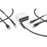 TE Connectivity Cat5e Male RJ.5 to Female RJ45 Ethernet Cable, F/UTP, Black LSZH Sheath, 0.5m, Low Smoke Zero Halogen