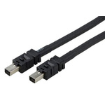 TE Connectivity Male Mini I/O to Male Mini I/O Ethernet Cable, Black PUR Sheath, 2m