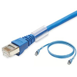 Omron Cat6a Male RJ45 to Male RJ45 Ethernet Cable, FTP, STP, Blue LSZH Sheath, 5m