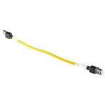 Omron Cat6a Male RJ45 to Male RJ45 Ethernet Cable, FTP, STP, Yellow LSZH Sheath, 300mm