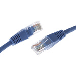 Decelect Cat5e Male RJ45 to Male RJ45 Ethernet Cable, U/UTP, Blue PVC Sheath, 0.5m