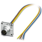 Phoenix Contact Cat5 Straight Male M12 to Unterminated Ethernet Cable, Blue, Orange, White, Yellow, 500mm