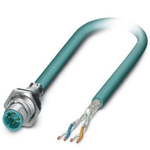 Phoenix Contact Cat5 Straight Male M12 to Unterminated Ethernet Cable, Blue, 1m