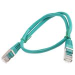 Decelect Cat5 Male RJ45 to Male RJ45 Ethernet Cable, F/UTP, Green PVC Sheath, 0.5m