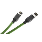 HARTING Cat5 Straight Male RJ45 to Straight Male RJ45 Ethernet Cable, U/FTP, Green PVC Sheath, 5m