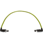 HARTING Cat5 Right Angle Male RJ45 to Right Angle Male RJ45 Ethernet Cable, U/FTP, Green PVC Sheath, 0.5m