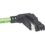 HARTING Cat5 Right Angle Male RJ45 to Unterminated Ethernet Cable, U/FTP, Green PVC Sheath, 0.5m